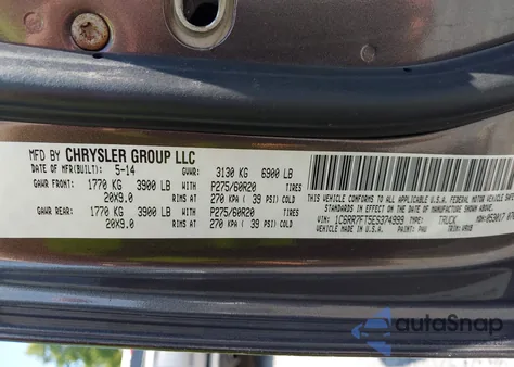 2014 Ram 1500 Express из США, поврежденный, VIN 1C6RR7FT5ES374999